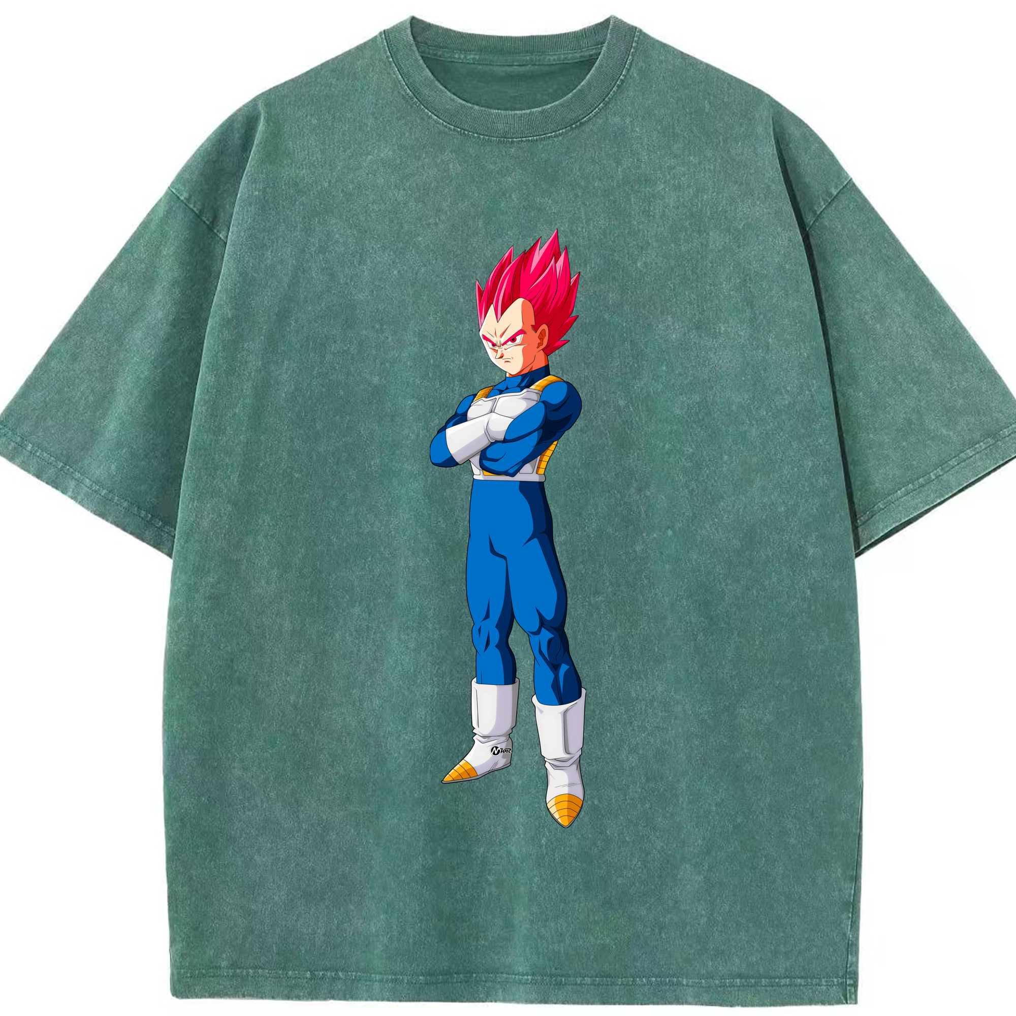 （画像用） ドラゴンボール ベジータ四世（Bejīta Yonsei）DRAGON BALL Vegeta IV 綿100% ヴィンテージ風 半袖Tシャツ（フロントプリント）